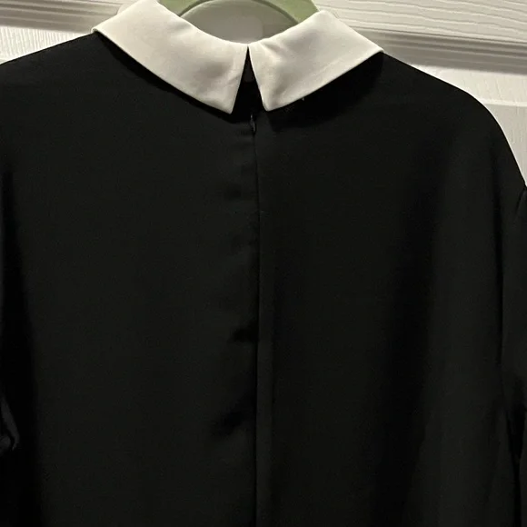 VICTORIA BECKHAM FOR TARGET Black White Collared Long Sleeve Dress w/ Rabbits - Picture 4 of 4